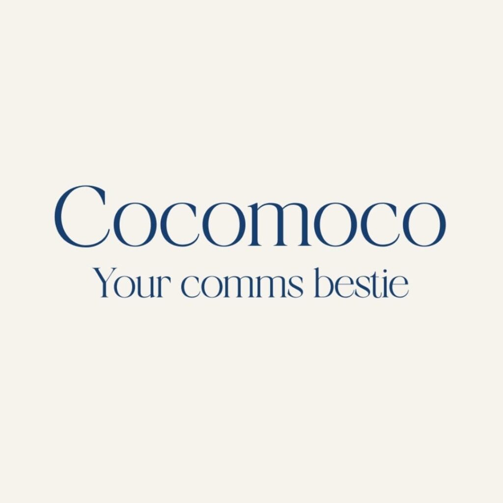 Cocomoco main logo in beige background