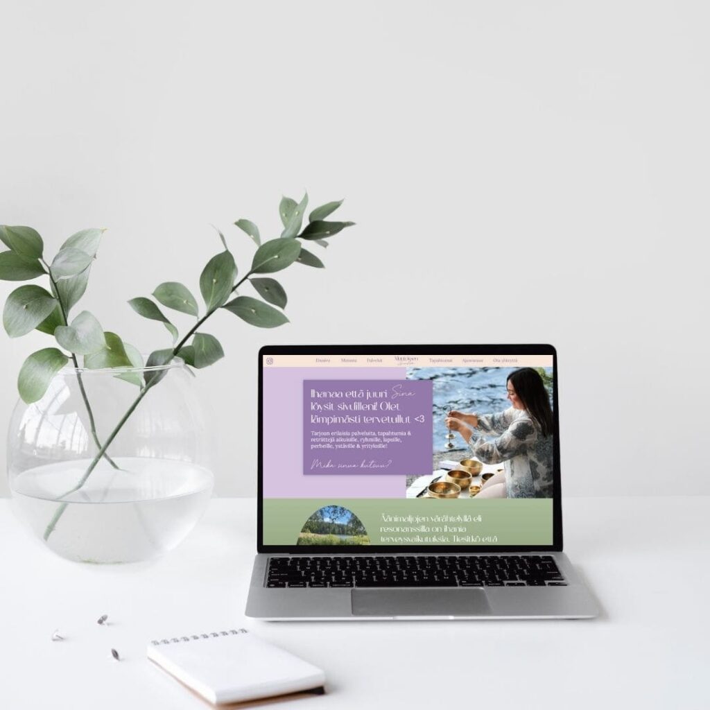 kuva etusivusta läppärillä