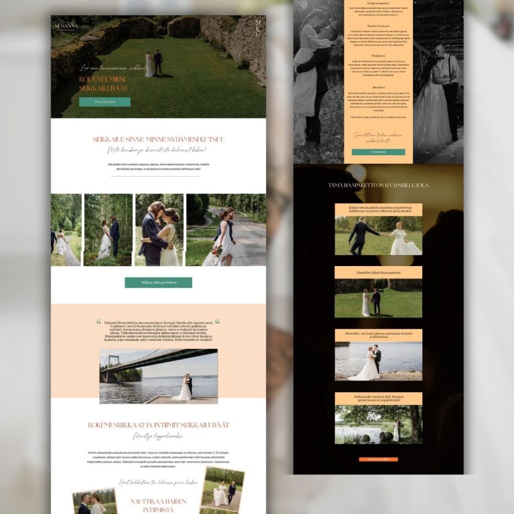 Stories by Susanna elpment kuvaus -sivun kokonaisuus ruutukaappauksena